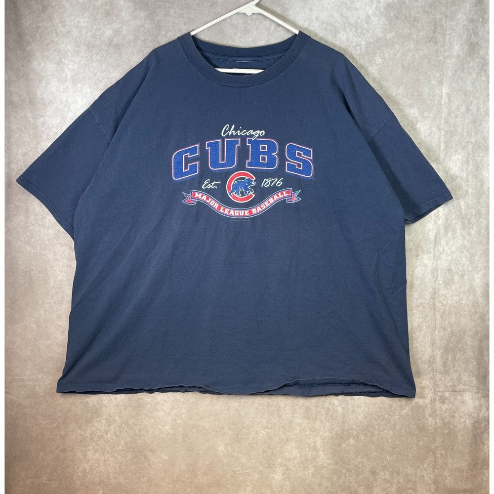 VINTAGE Chicago Cubs Shirt Mens 3XL Blue MLB Baseball Casual USA Retro Y2K